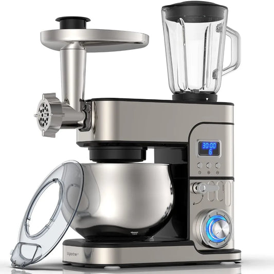 Multi-Function Kitchen Blender 6-IN-1 Stand Mixer - LCD Display Kitchen Electric Mixer