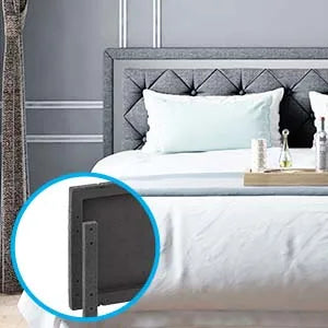 A Bed Frame - Upholstered Mattress Frame with Adjustable Headboard - Thin Velvet Bed Frame with Button Tufted Headboard