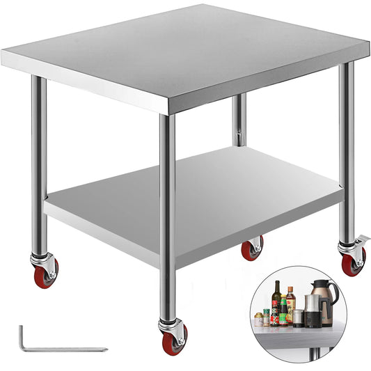 Stainless Steel Kitchen Work Space 2 Shelves, Moveable