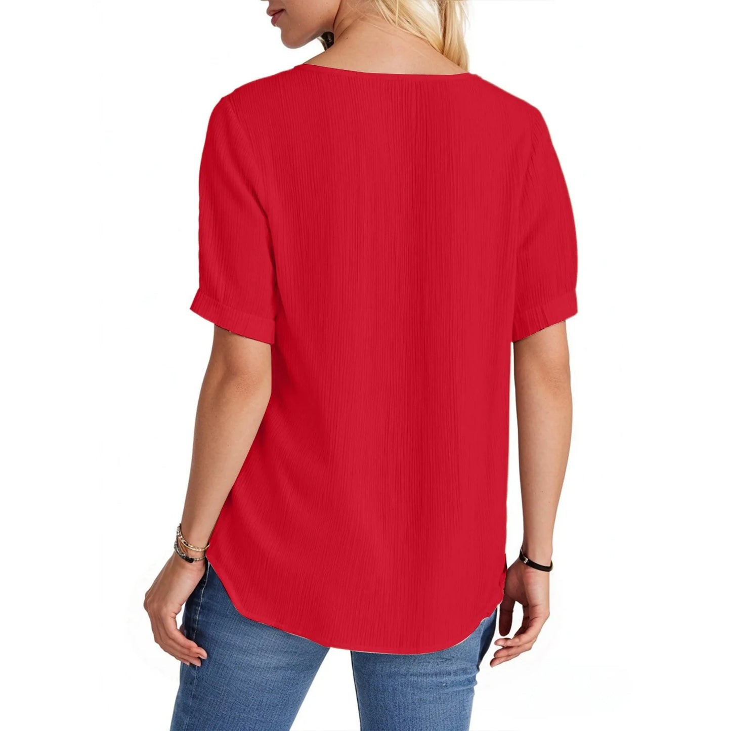 Ladies Summer Hollow Short-Sleeved Tops -Tops For Women, Summer Clothes