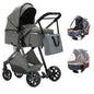 Luxury Baby Stroller 3 in 1 High Landscape - Baby Cart Can Sit, Can Lie, Portable Pushchair, Baby Cradle & Infant Carrier