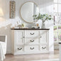 5 Drawers Dresser for Bedroom - Wooden Storage Chest of Drawers w/ 2 Open Doors