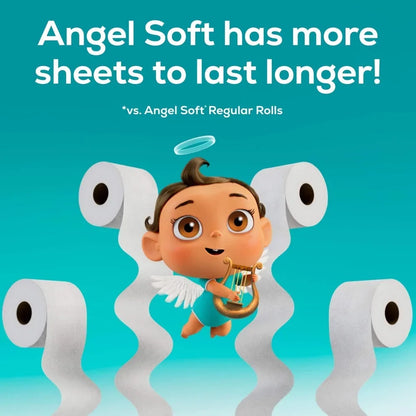 Angel Soft 24 Mega Rolls 2 Ply Toilet Paper - Soft &Strong Flushable Septic Safe - 320 Sheets Per Roll - Perforated Long Lasting Comfort