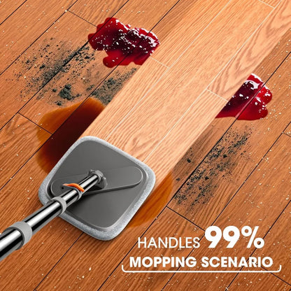Mop and Bucket Set - Easy-to-use Spin Mop with Separate Dirty Water System - Deep-Cleaning Mops for Floors