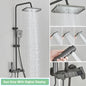 Rozin Black Smart Digital Display Shower Faucet Set - Piano Style Rainfall Bathroom System - Grey Digital Mixer Tap & Bidet Shower