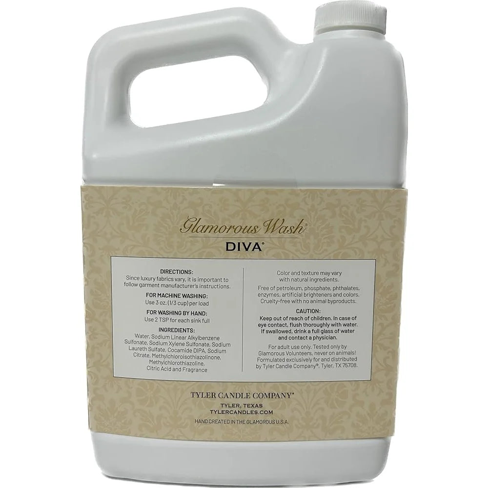 Glamourous Wash Diva Liquid Laundry Detergent - High Efficiency Delicates and Specialty Fabrics - Floral Scent Cleans and Softens - Chemical Free 64