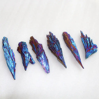 5-10g Raw Natural Rainbow Kyanite Titanium Coated Quartz Cluster (Peacock Feather & Flame Shapes)