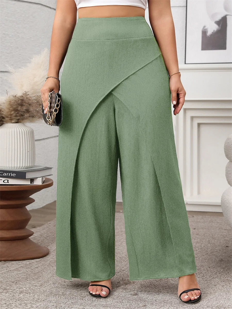 Women's High Waisted Palazzo Pants - Elegant Wide Leg Trousers