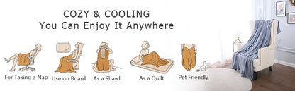 1PC Cooling Blanket for Hot Sleepers - Lightweight Summer Cold Thin Blankets for Sleeping, Hot Flashes, Night Sweats, Soft Blanket