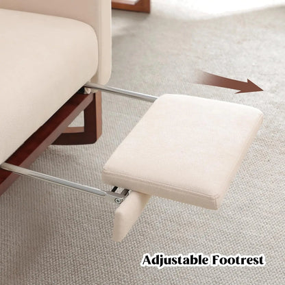 Rocking Chair with Foot Rest - Wingback Nursery Rocking Chair - Teddy Nursing Rocker Chair with Pillow