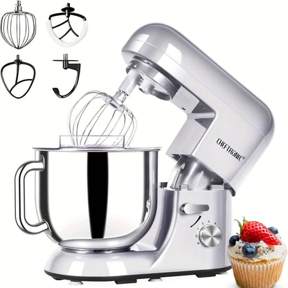 Cheftronic 6 Speed Stand Mixer with 7 Quart Stainless Steel Mixing Bowl - Dough hook, Egg whisk, Kitchen Mixer