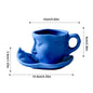 Creative Face Shape Porcelain Cup and Saucer - Ceramics Tea Cup - Artistic Kiss