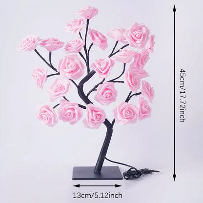LED Rose Tree Lights 24LEDs - USB Operated Table Lamp - Atmosphere Lighting - Wedding Party Gift, Mother's Day, V-Day & Just Because