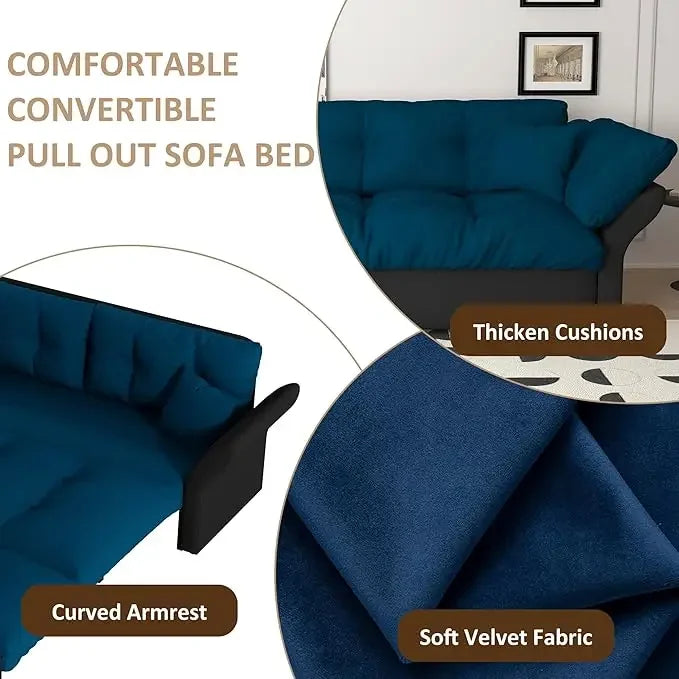 74.8" Queen Pull Out Sofa Bed, 3 in 1 Convertible Sleeper Sofa