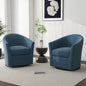 Swivel Accent Armchair - Modern Round Single Sofa Seating Comfy Reading Barrel Chairs - For Living Room, Bedroom or Office