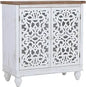 Sophia & William Accent Cabinet with 2 Doors - Distressed Storage Cabinet with Wood Frame and Checkered Patterns - Other Designs
