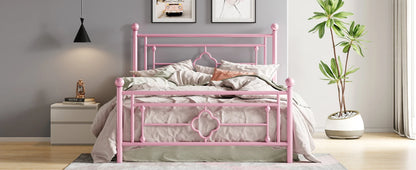 Metal Platform Bed Frame - Vintage Victorian Modern Style - Wrought Iron Headboard and Footboard