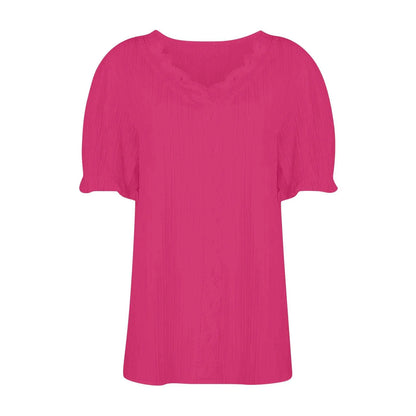 Ladies Summer Hollow Short-Sleeved Tops -Tops For Women, Summer Clothes