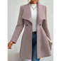 Mia Muse Women's Winter Coat - Solid Color, Long Sleeve, Lapel & Button-Up
