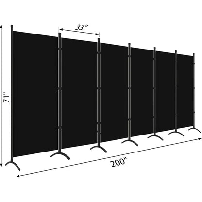 6 Panel Room Partition Foldable Privacy Screen