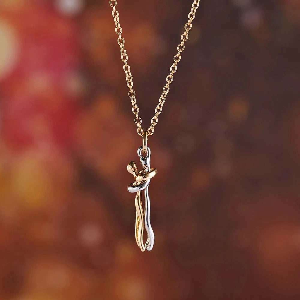 Hugging Necklace Jewelry - Choker Hug Pendant & Chain - Unisex - Couples