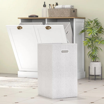 Laundry Hamper Cabinet - Tilt out Bathroom Storage Cabinet - White