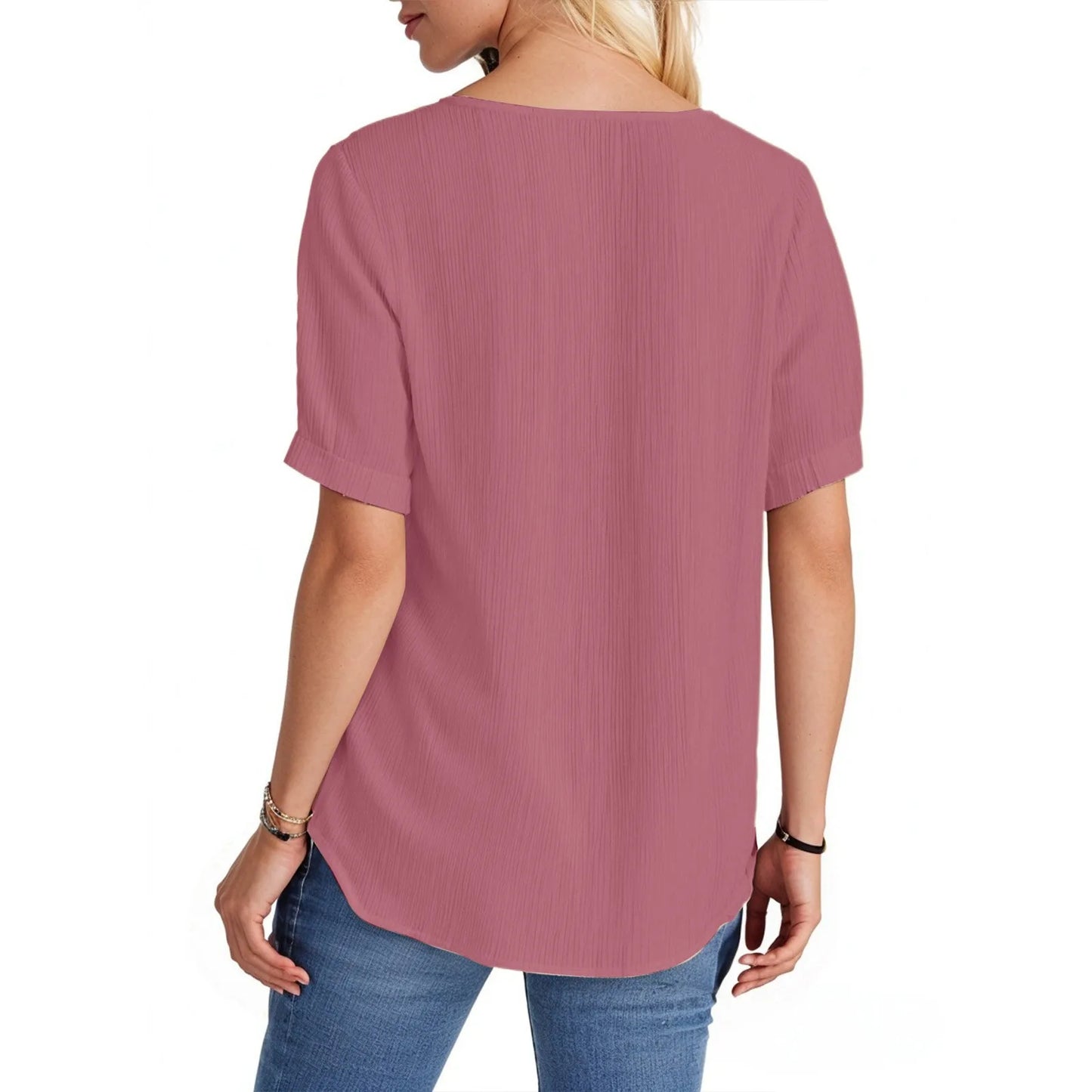 Ladies Summer Hollow Short-Sleeved Tops -Tops For Women, Summer Clothes