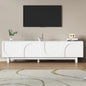 TV Stand with Arch Cabinets for TVs Up to 78'', w/ Solid Wood Legs & Adjustable Shelves