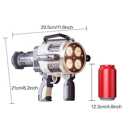 Rechargeable Automatic Bubble Machine Gun, No Drip With Colorful Lights, 10K+ Bubbles