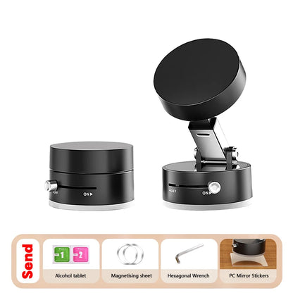 New Double Sided Magnetic Phone Holder - Bottom Is A Vacuum Suction - For Car, Glass, Mirror, iPhone & Android