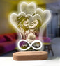 Custom Photo Night Light - Carved Wood Base - Personalized Text