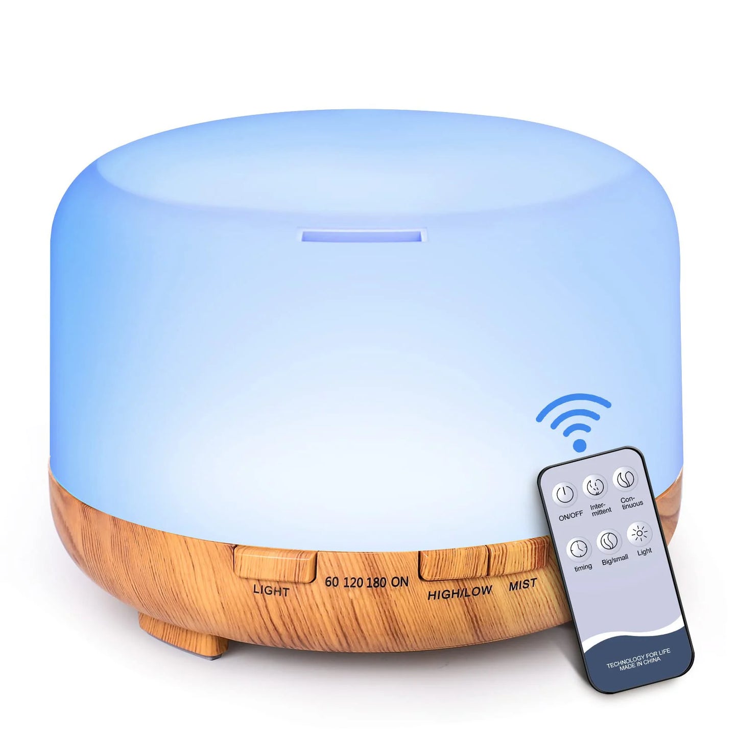 500ML Aromatherapy Oil Diffuser - Auto Shut Off (When Water Runs Out) - Essential Oil Aroma Diffuser - Humidifier - W/Remote