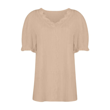 Ladies Summer Hollow Short-Sleeved Tops -Tops For Women, Summer Clothes