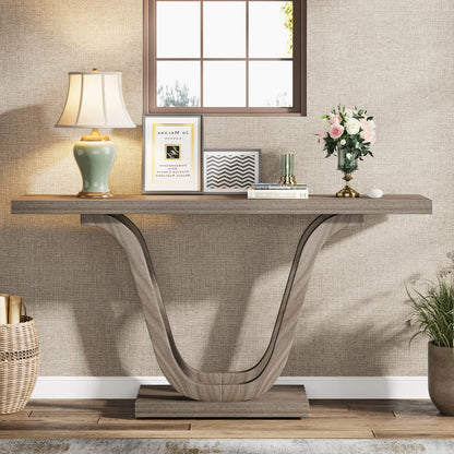 Tribesigns Farmhouse Console Table - 55 Inch Wood Sofa Table - Entryway Table - Industrial Rustic Narrow Hallway Tables