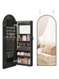 Wide Jewelry Organizer - LED Jewelry Cabinet Wall/Door Mounted - Arched Mirror with Storage - Lockable - Rounded Corner