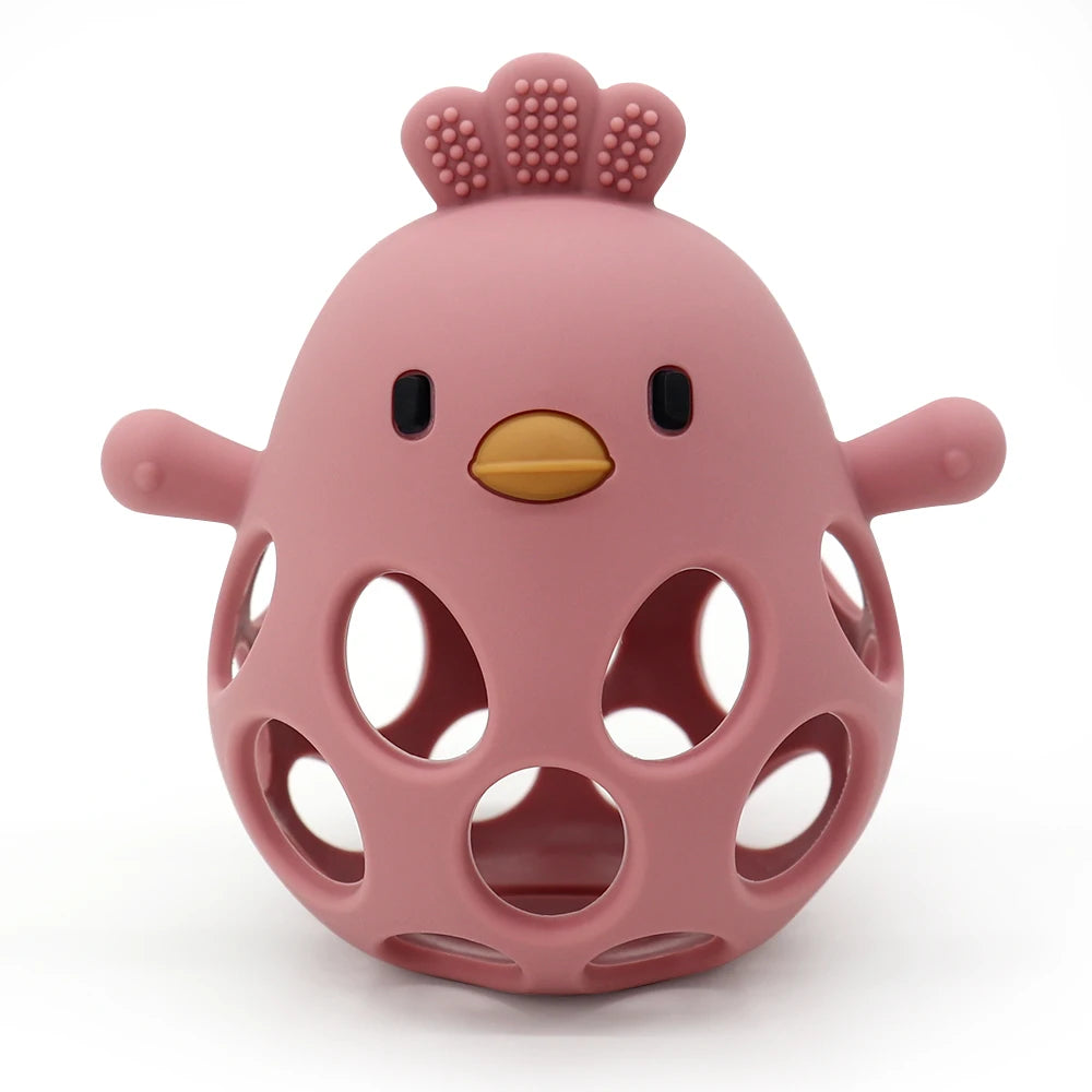 1PC Baby Silicone Teether Toys - Chick Shape - Hollowed Out - Baby Care Equipment - Chewing Training Baby Products