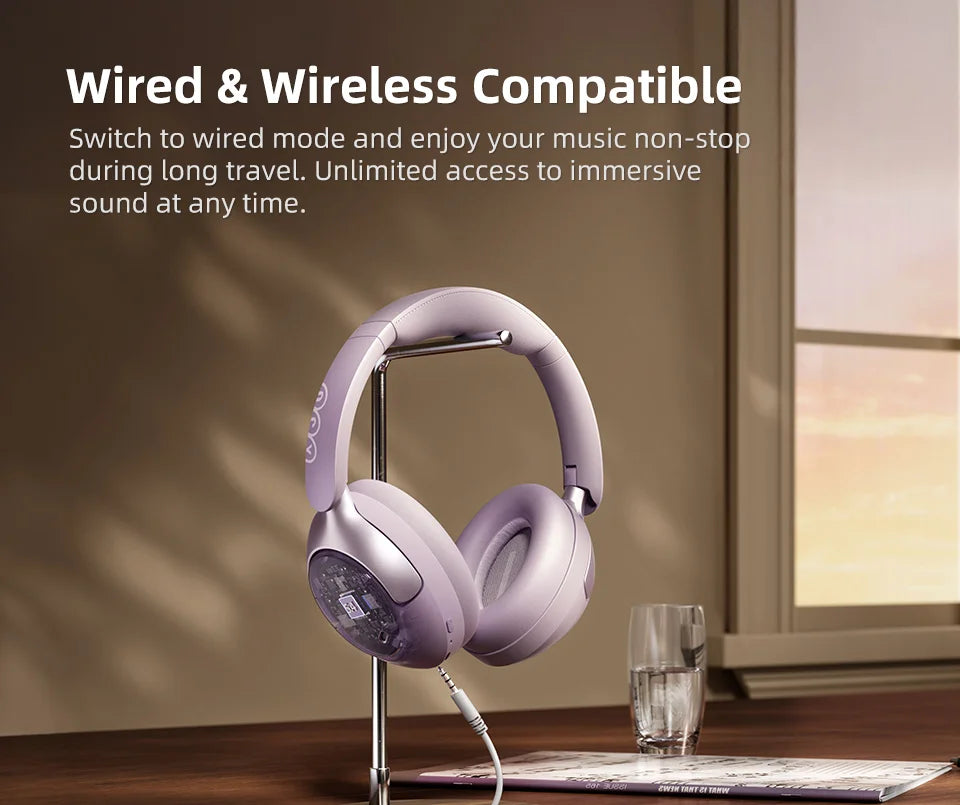 Adaptive ANC Wireless Headphones Over Ear Headset - 50dB with LDAC Hi-Res - Wireless Audio Bluetooth 5.4 Dual Connection