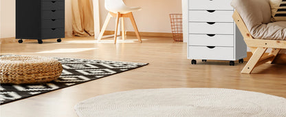7 Drawer Dressers - Storage Rolling Cabinet - Wooden