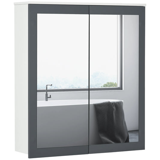 Wall Mounted Bathroom Wall Cabinet with Mirror Double Doors