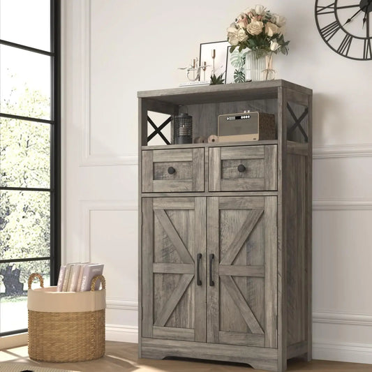 Storage Cabinet With Drawers And Shelf - Freestanding Kitchen Pantry Storage Cabinet - Floor Storage Cabinet Hutch