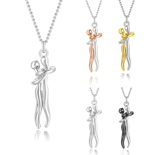 Hugging Necklace Jewelry - Choker Hug Pendant & Chain - Unisex - Couples