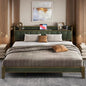 A New Bed Frame - Storage Headboard with Charging Station - No Box Spring Needed - Dark Green