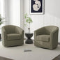 Swivel Accent Armchair - Modern Round Single Sofa Seating Comfy Reading Barrel Chairs - For Living Room, Bedroom or Office