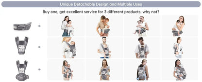 Baby Carrier - Newborn to Toddler - Toddler Carrier with Hood - All Seasons & All Position - Baby Hip Carrier