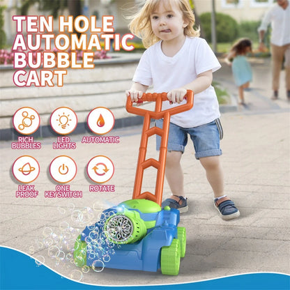Automatic Lawn Mower Bubble Machine - Bubble Blower - Baby Activity Walker for Outdoors - Kids Toys For Children