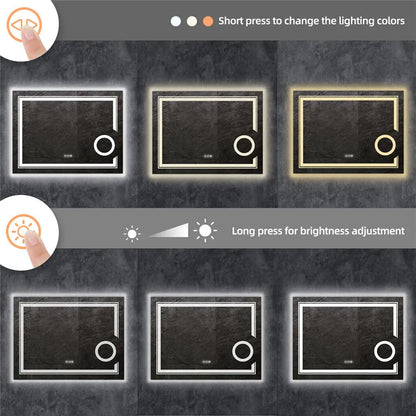 LUVODI LED Mirror Bathroom Wall Mounted Magnifying Mirror - For Washroom, Shower, Vanity, Makeup or Shaving Mirrors