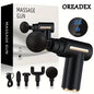 Portable Fascia Massage Gun - Deep Tissue Massager - Body Muscle Relaxation with LED Touch Screen - 4 Replaceable Massage Heads