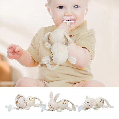 Newborn Baby Pacifier - Silicone - Cute Animal Shapes - Pacifier w/ A Detachable Animal