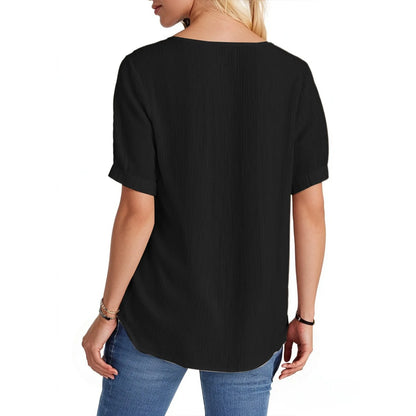 Ladies Summer Hollow Short-Sleeved Tops -Tops For Women, Summer Clothes