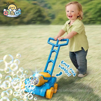 Automatic Lawn Mower Bubble Machine - Bubble Blower - Baby Activity Walker for Outdoors - Kids Toys For Children